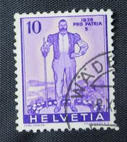 Briefmarke Helvetia, 10 Rappen, 1936, Pro Patria