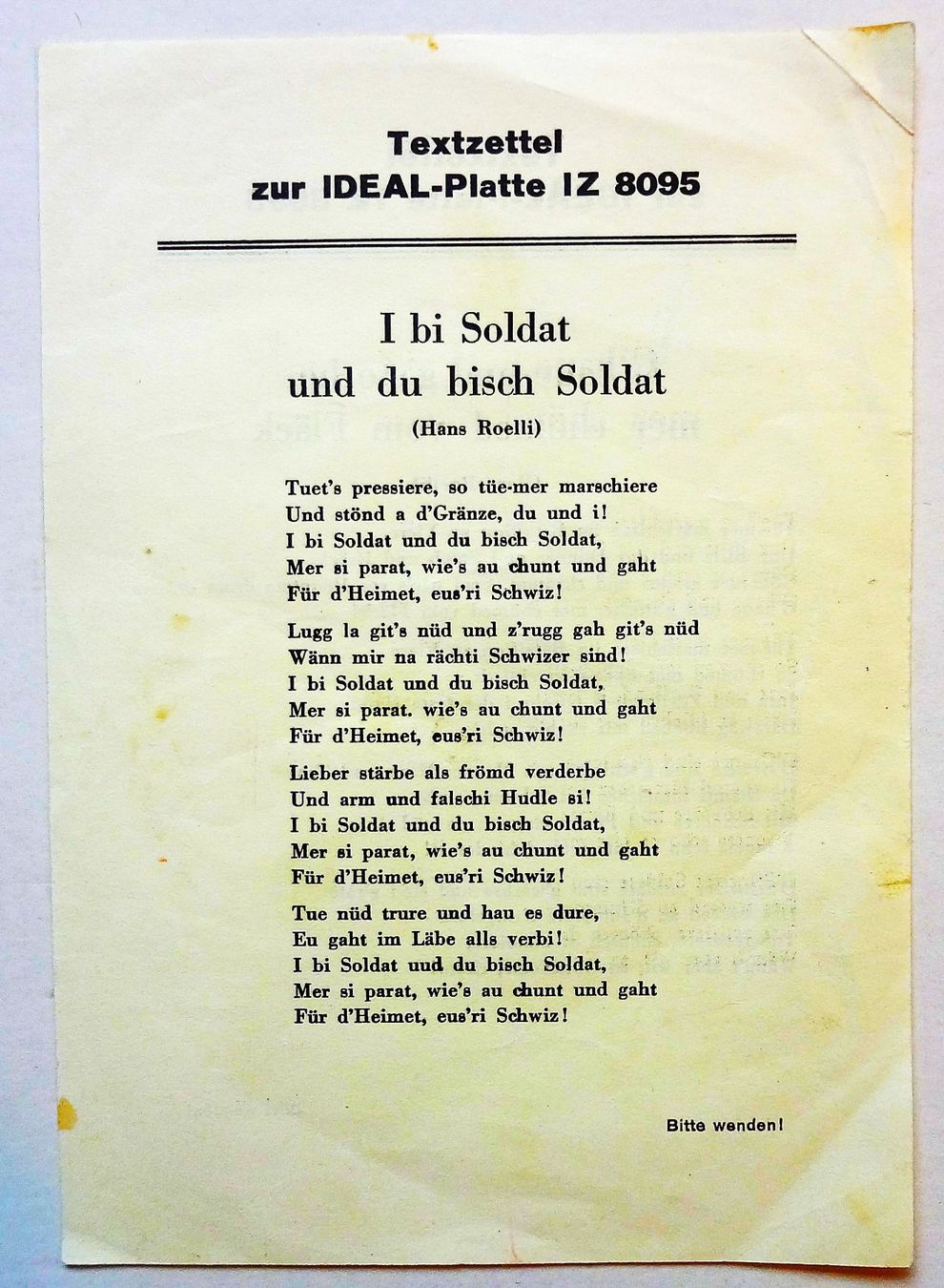 Dischi in vinile: Schöne Erinnerungs Schellackplatte aus dem 2. Weltkrieg – Usato da Hemishofen venduto da Phonomandy 3