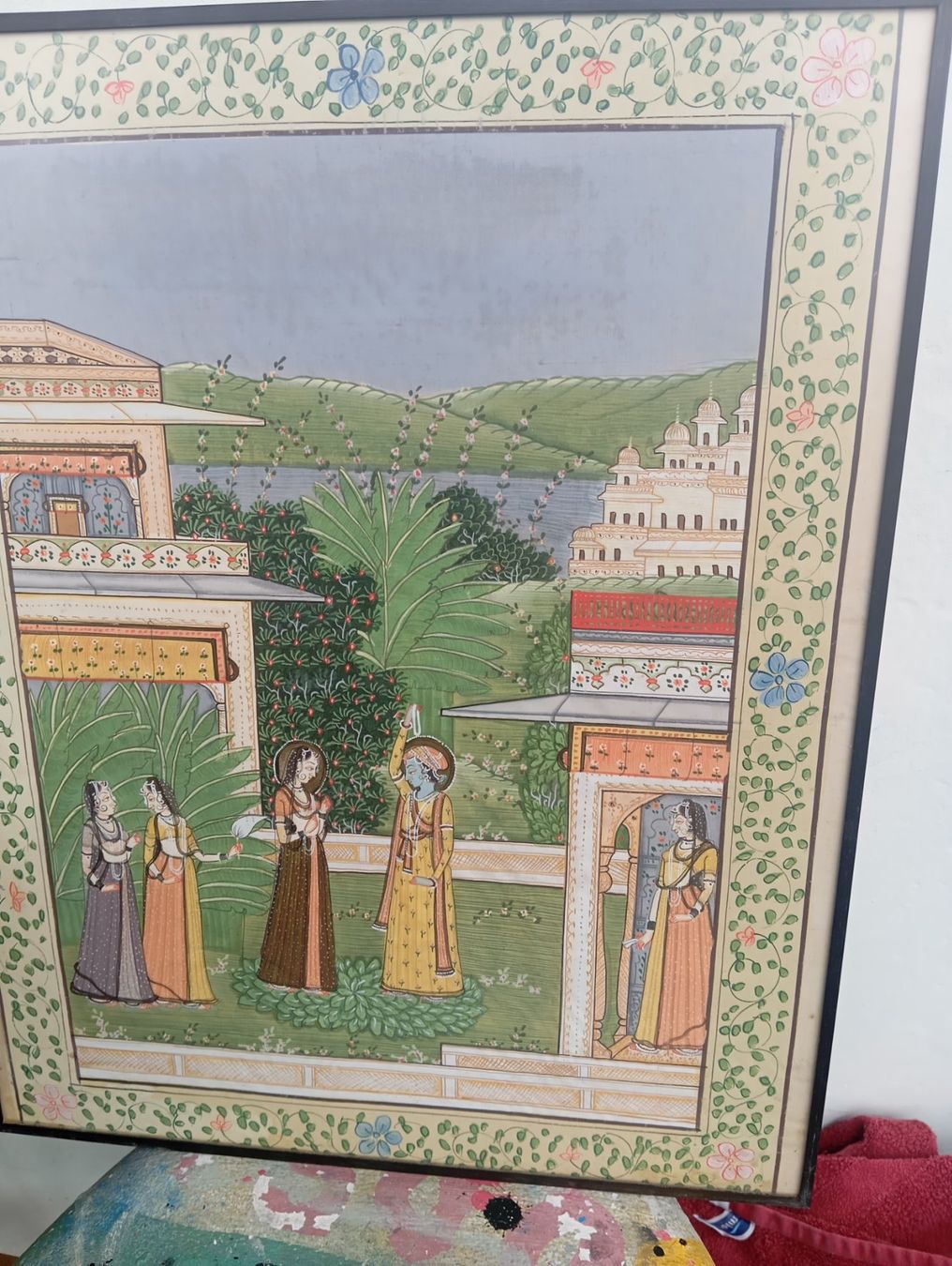 Dipinti: 3er-Set Indische gemälde Krishna & R – Usato da Basel venduto da Petergunn 2