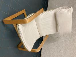 Sessel Holzgestell weiss Polster gutem Zustand