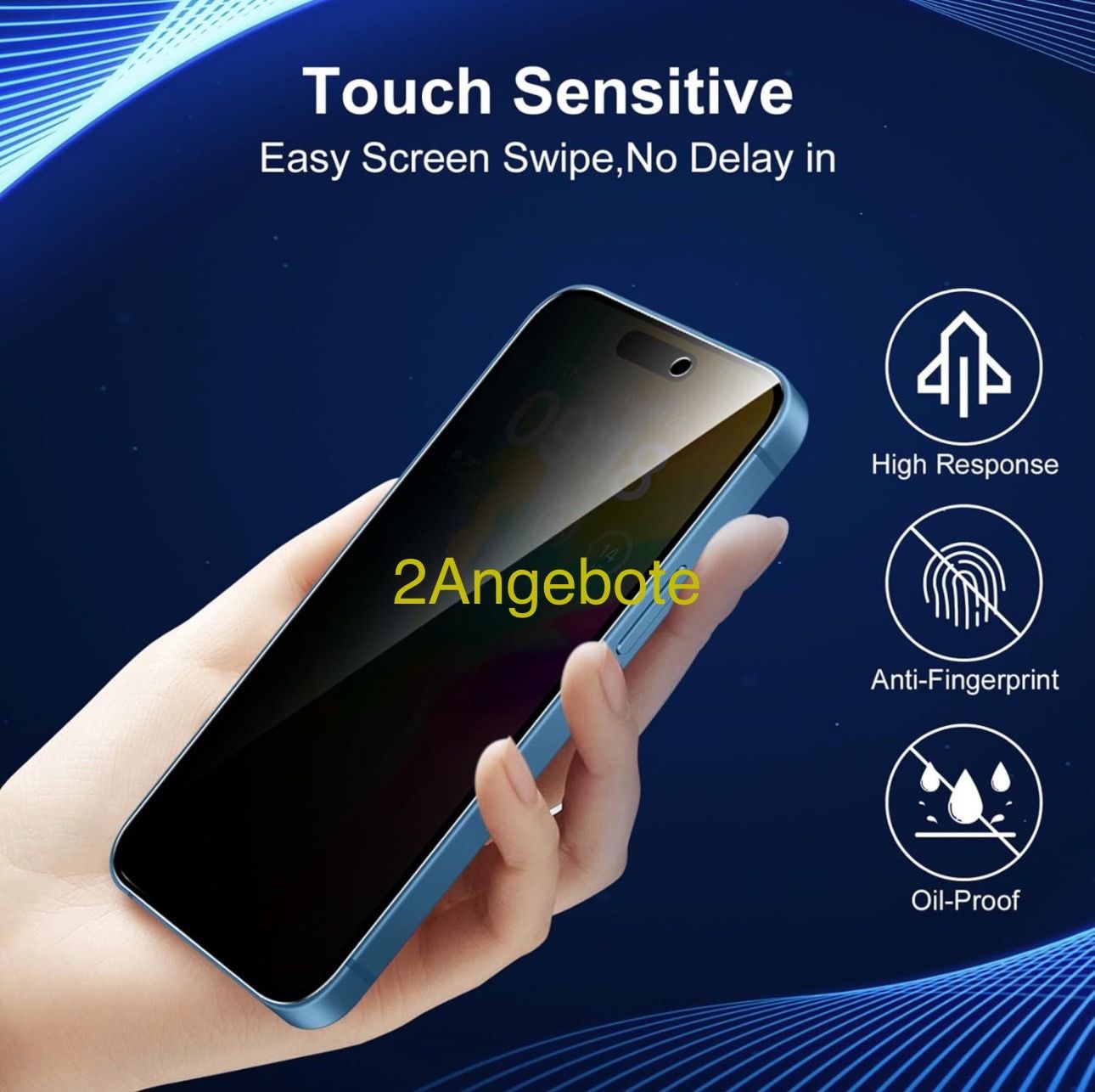 Apple Cover & Protezioni schermo: iPhone 16 Pro Anti Spy Panzerglas / Privacy – Nuovo e nell'imballaggio originale da Rudolfstetten venduto da 2Angebote 3