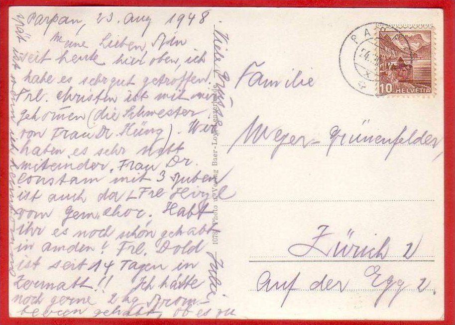 Cartoline postali: PARPAN, TEILANSICHT, HOTEL ALPINA, GROSSFORMAT – Usato da Grüningen venduto da Kartenlaube 1