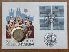 5 DM Münzbrief 600 Jahre Kölner Universität 1988