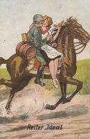 Militär Litho Juxkarte Reiter Ideal 1914