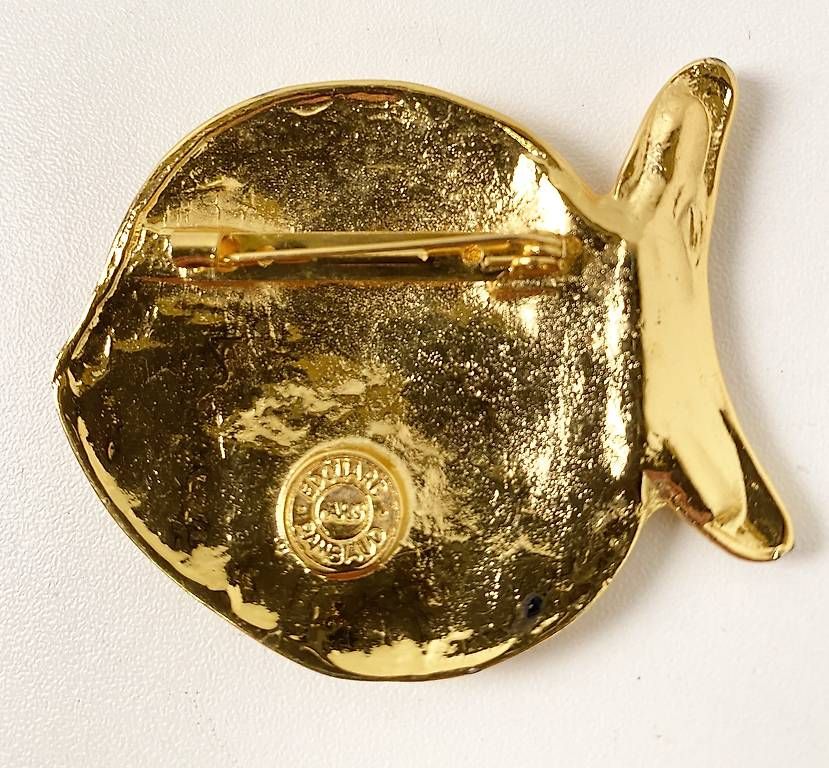 Spille & Fermagli: Edouard Rambaud, Gold Fisch Brosche – Usato da Ballwil venduto da ClassicGallery 1