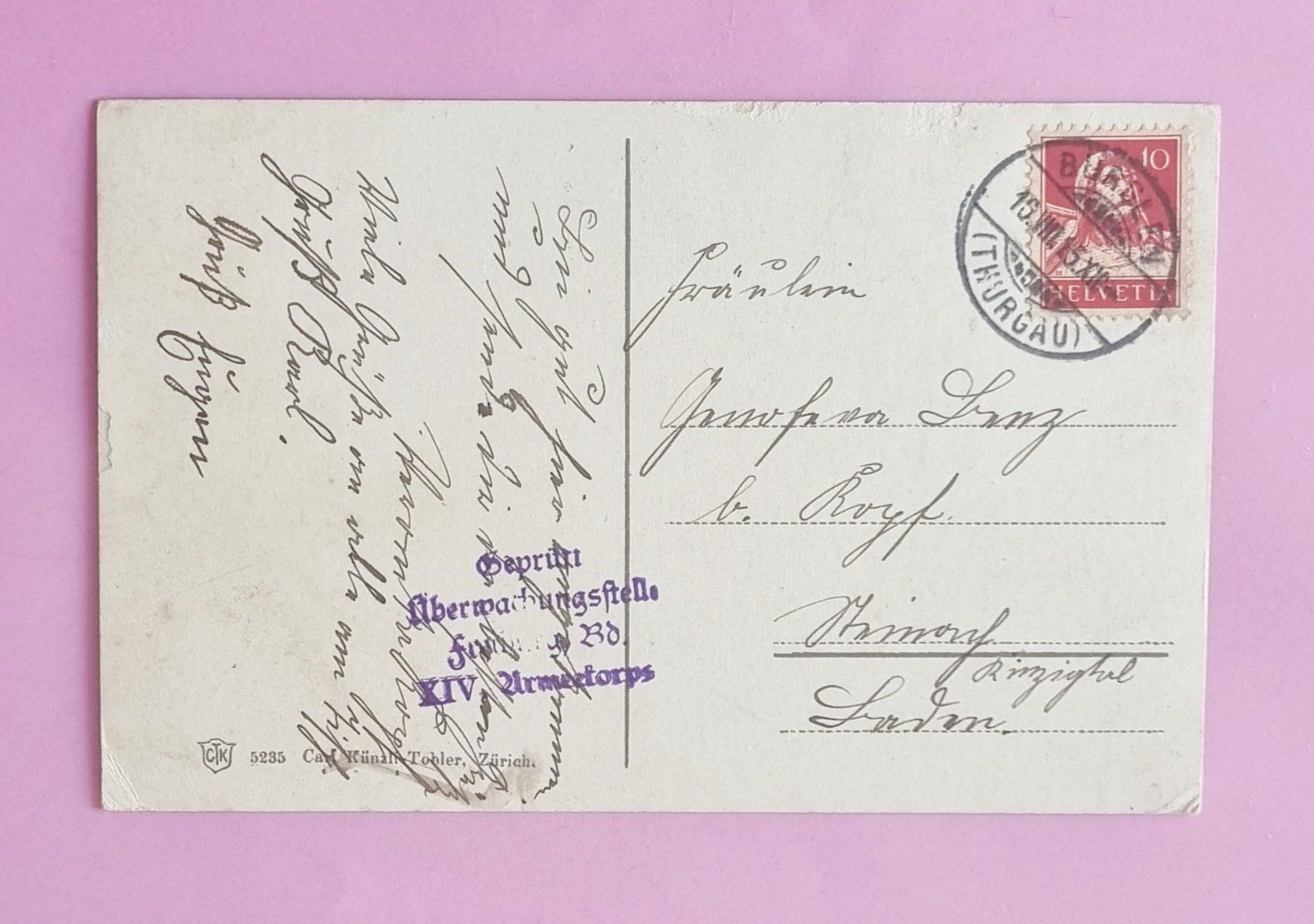 Cartoline postali: Bürglen (TG) - 1915 – Usato da Rothrist venduto da RROENK 1