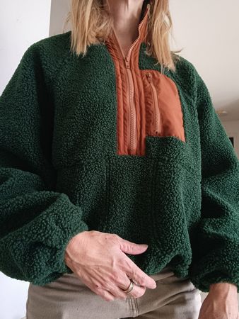 PULL TEDDY VERT BOUTEILLE XS
