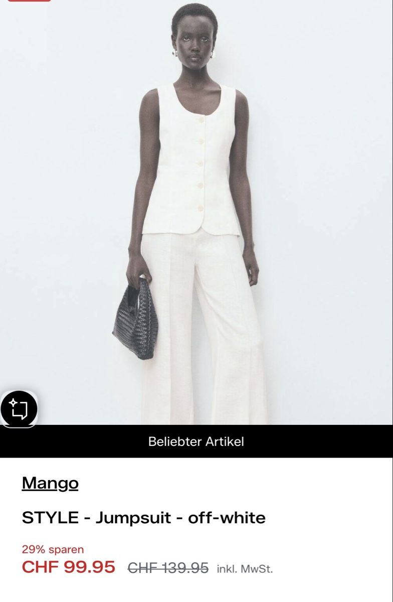 Mango Tute: Jumpsuit Leine weiss Mango Gr. XL – Usato da Zürich venduto da alex124 5