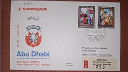 Swissair Zürich - Athen - Dhahran - Abu Dhabi 01.04.1975 