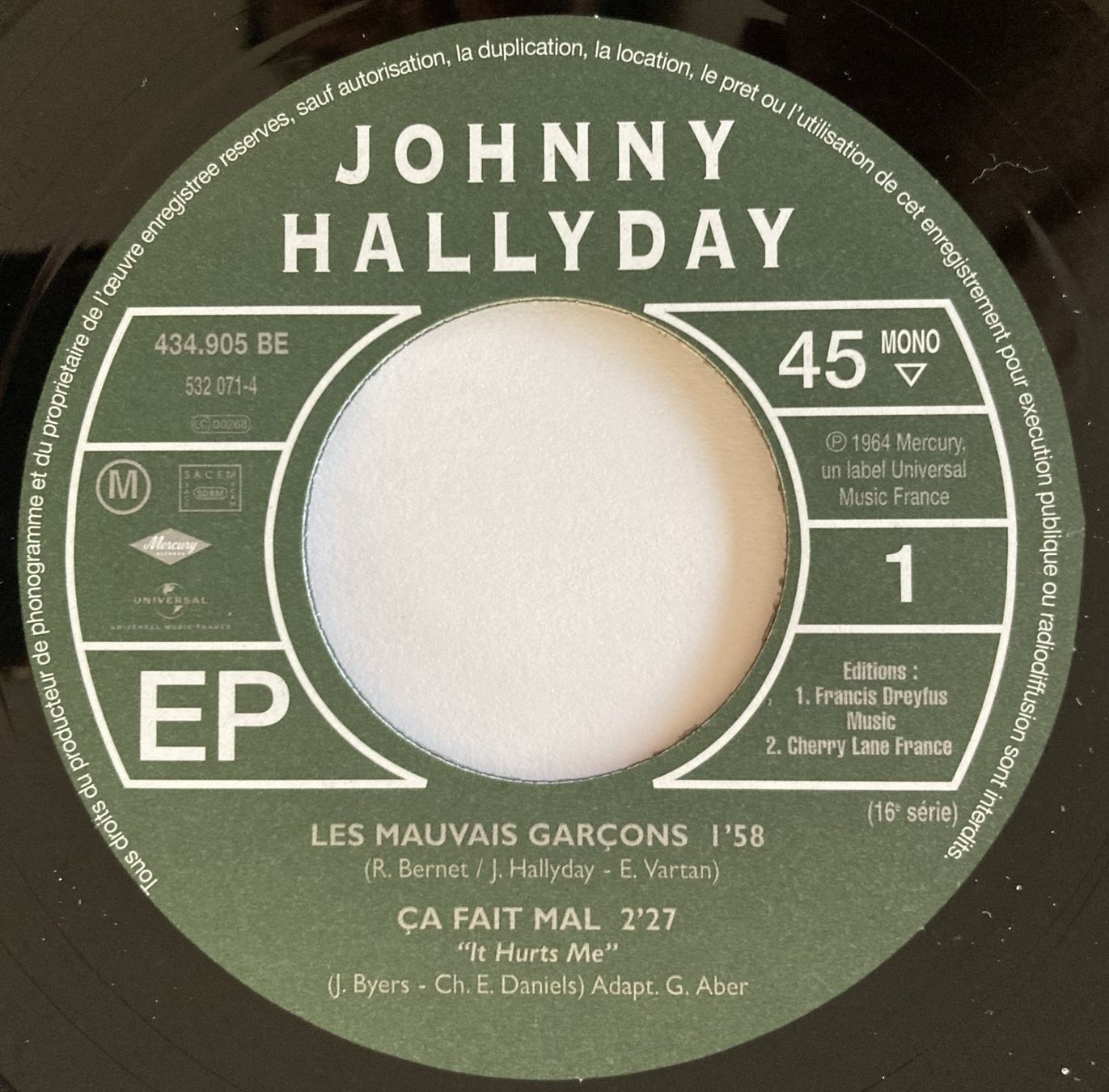 Dischi in vinile: JOHNNY HALLYDAY - LES MAUVAIS GARCONS – Usato da Bottens venduto da hotter-than-hell 2