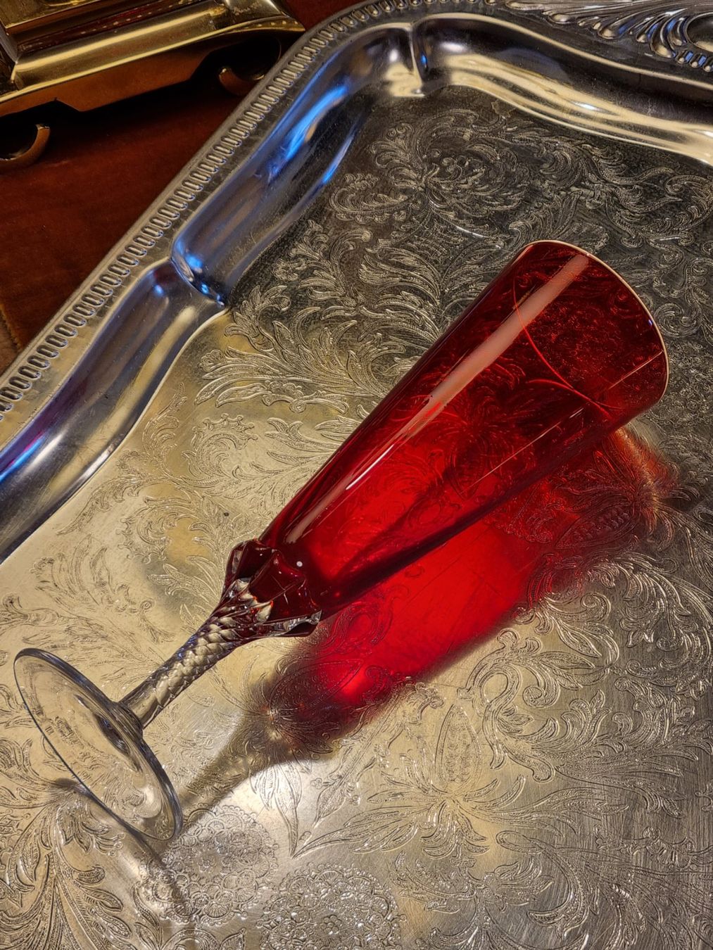 Murano Bicchieri: Murano-Style Glas, rot, Handarbeit, Kunstglas – Usato da Scharnachtal venduto da devin03 4