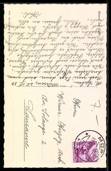 Cartoline postali: Mürren, Verschneiter Ort mit Blick zum  – Usato da Berlin venduto da bartko-reher 1
