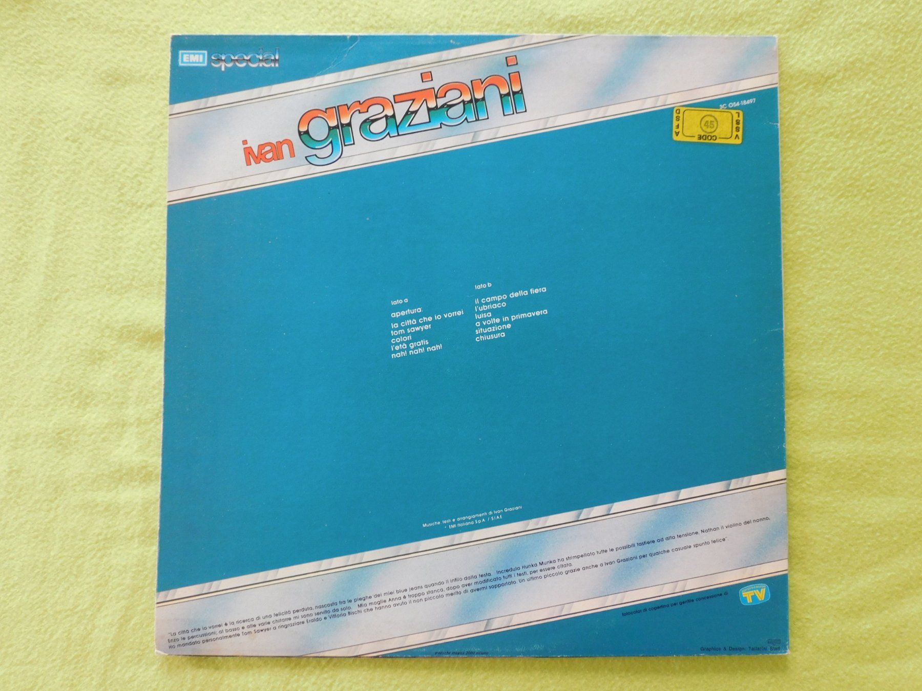 Dischi in vinile: Ivan Graziani – Same – EMI Special – Usato da Emmenbrücke venduto da Dickens 1