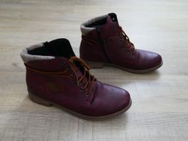 Stiefelette von Rieker, Gr. 39, weinrot, gefüttert