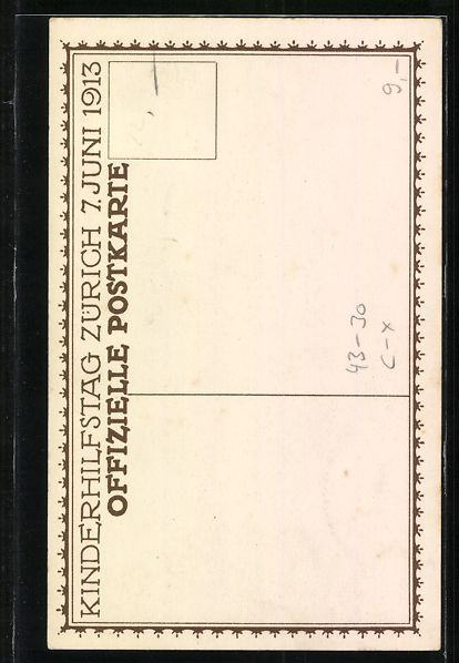 Cartoline postali: Zürich, Kinderhilfstag 1913, Mutter mit – Usato da Berlin venduto da bartko-reher 1