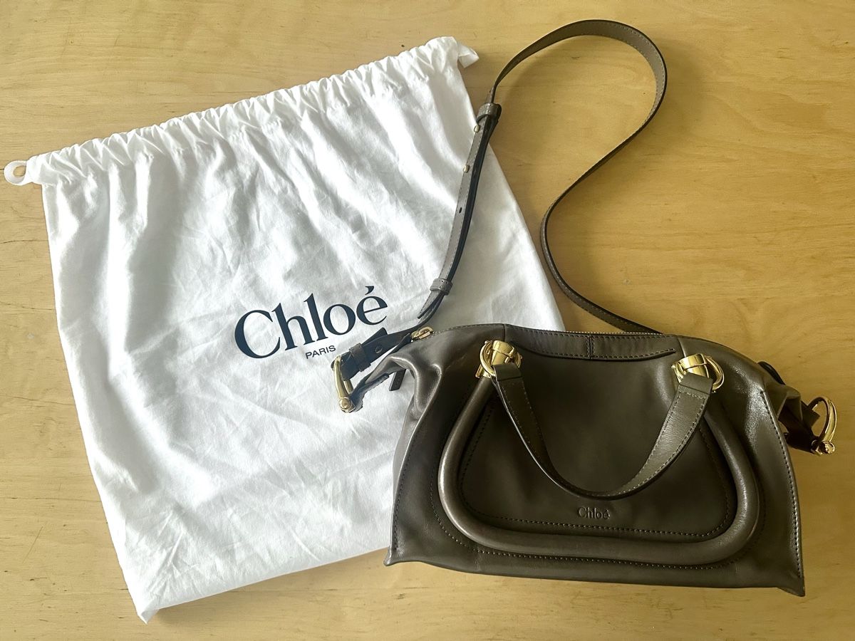 Chloé Borse da donna: Sac à main Chloe Paraty small Flannel Grey – Usato da Chêne Bourg venduto da paleios22 3