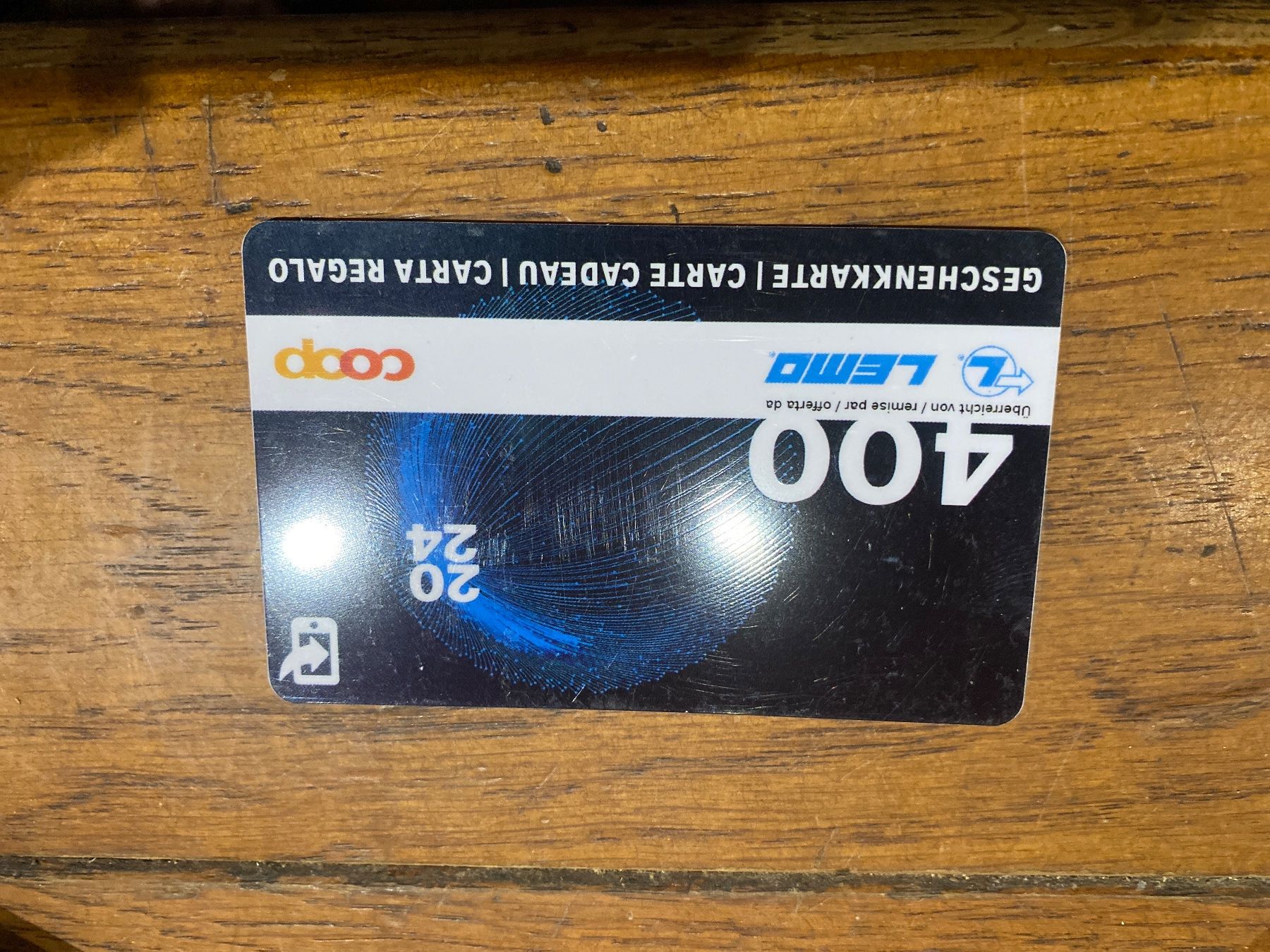 Karten: Carte cadeau coop 400chf édition privee Lemo collection – Gebraucht aus Lajoux JU von Briard0