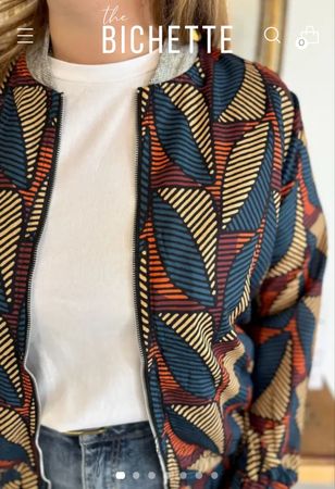 Veste bomber Maelle motif géométrique multicolore 