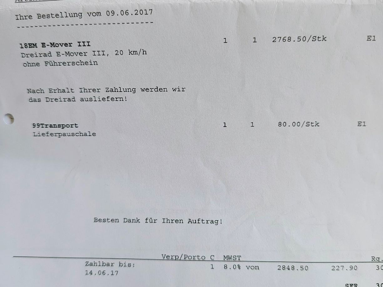 Elektromobile: Seniorenmobil Dreirad E-Mover III – Defekt aus Hedingen von Hedingen8908 1