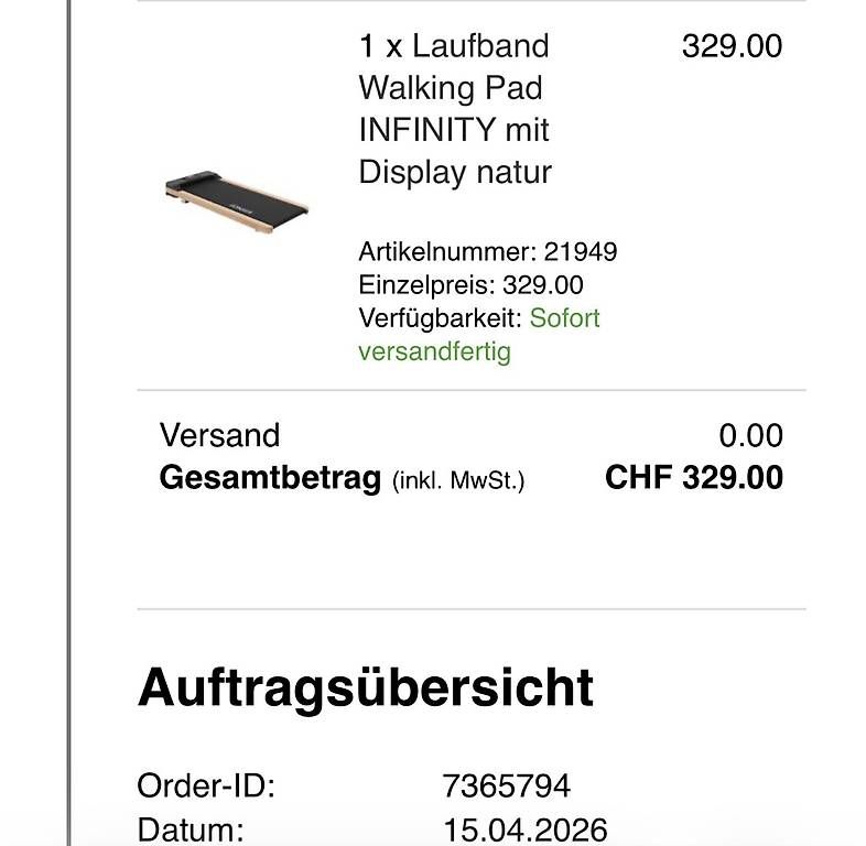 Hometrainer: Laufband Walking Pad INFINITY – Nuovo e nell'imballaggio originale da Steckborn venduto da Ivago 2