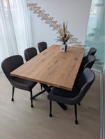 Esstisch Massivholz Eiche 180x95, X-Gestell schwarz