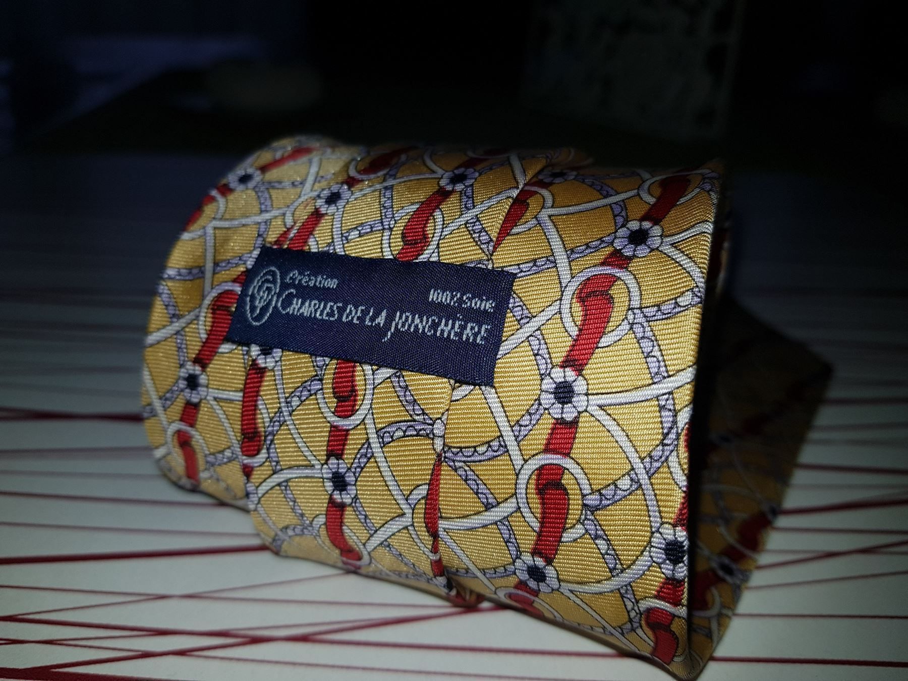 Cravatte: CHARLES DE LA JONCHERE Cravate en soie / seiden Krawatte – Usato da Cossonay-ville venduto da Super-Price-Quality 8