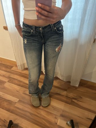 rare vintage miss me low rise jeans washed blue