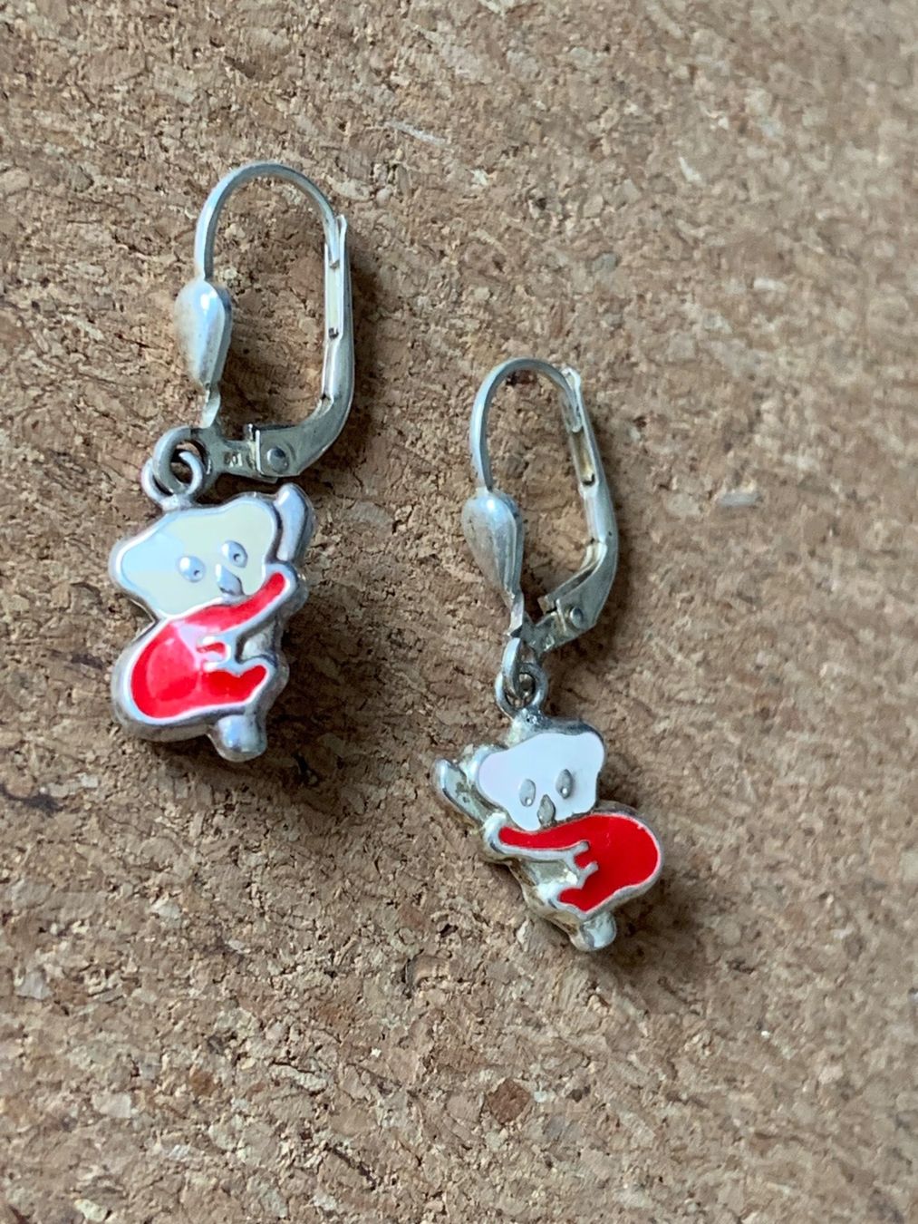 Ohrringe & -stecker: Kinderohrringli Koala rot/weiss – Gebraucht aus Dittingen von Bijoubelle 3