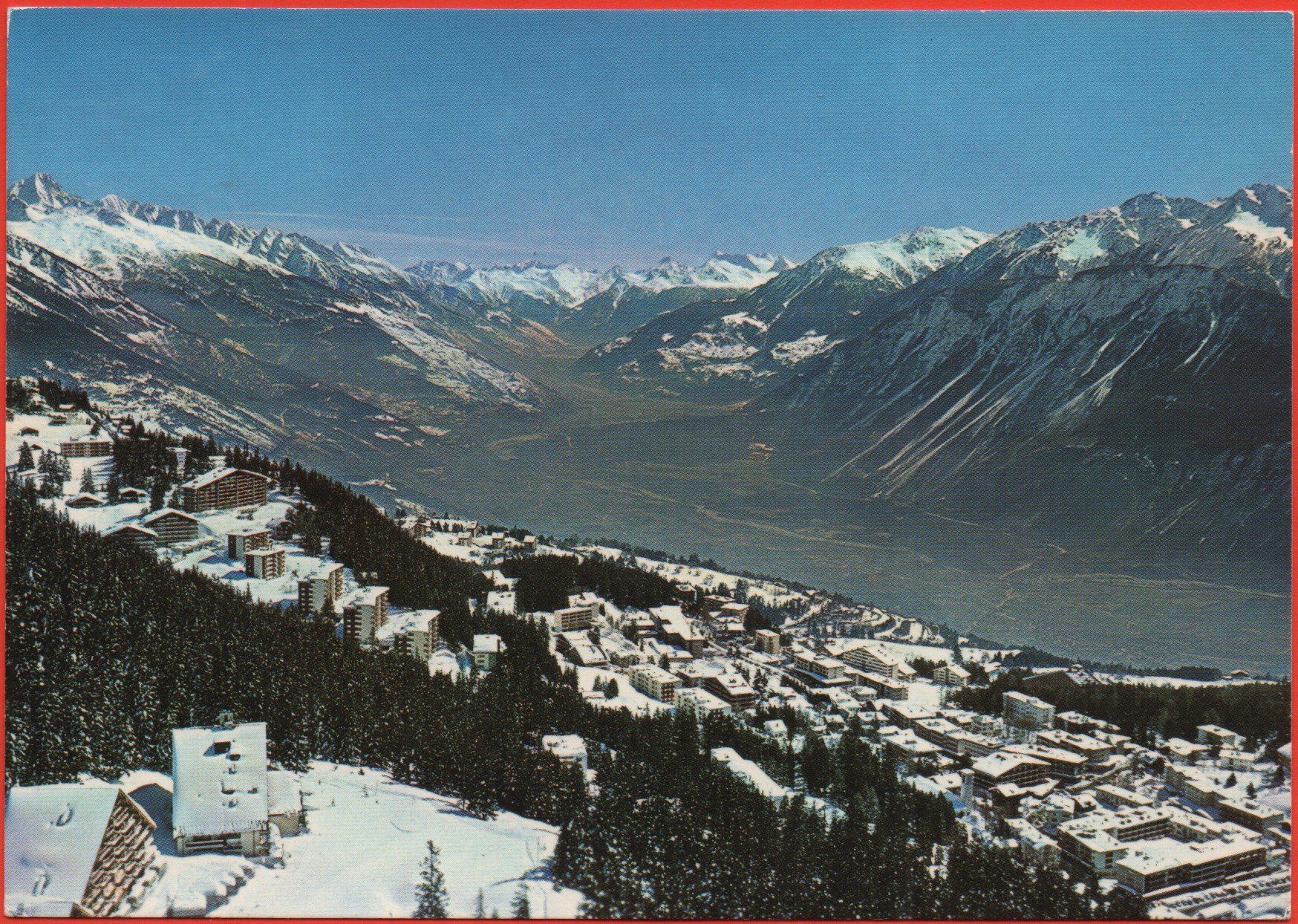 Cartoline postali: 2 Ansichtskarten CRANS-MONTANA Luftseilbahn - Vue aérienne – Usato da Jona venduto da philajona 2