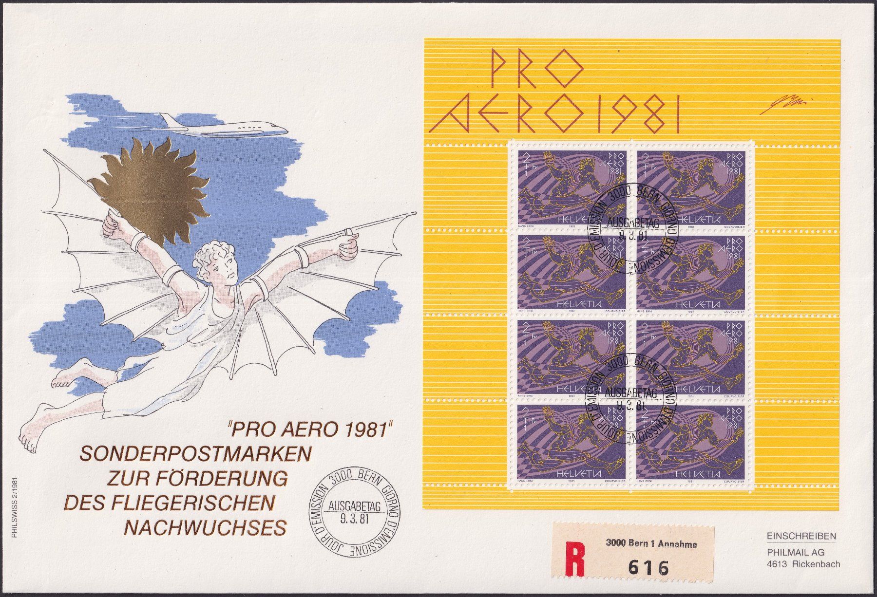 Tous les timbres: 1981, FO48 auf Ersttagsbrief (BLOCK F48!) Kat: 80.-+ – D'occasion à Sursee par Luzernerraute