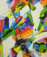 8 Abstraktes Gouache Gemälde