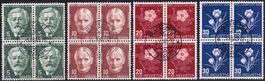 1945, Pro Juventute Nr. J113-116 Viererblock-Serie gest.