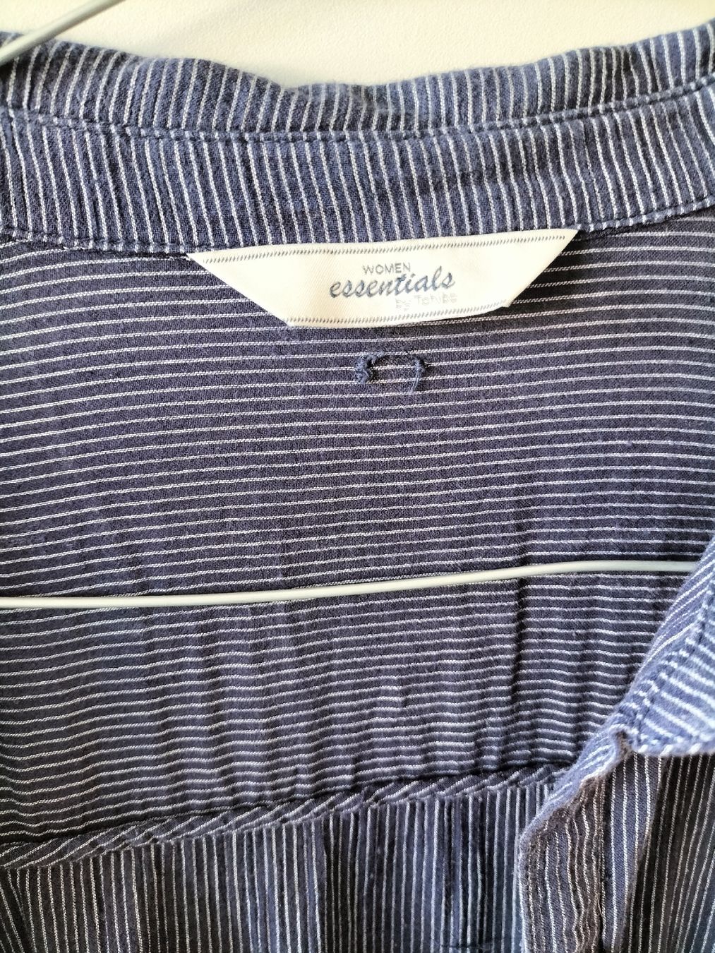 Blusen: 'Tchibo' Damenbluse, lang, gestreift, Gr. 40, Baumwolle – Gebraucht aus Pfäffikon ZH von e13_x2n5 1