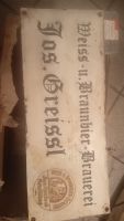 Weiss und Braunbier Brauerei Schild Emailschild Metallschild