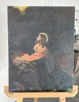 Oelbild Messias im Garten Gethsemane, sig. C.Bellin 76 (?)