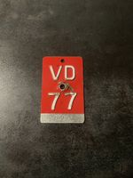 Ancienne Plaque de Vélo VD 77