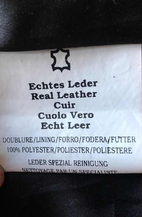Klassische schwarze Lederjacke M/L 6