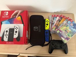 Nintendo Switch OLED, + 9 Games plus Zubehör
