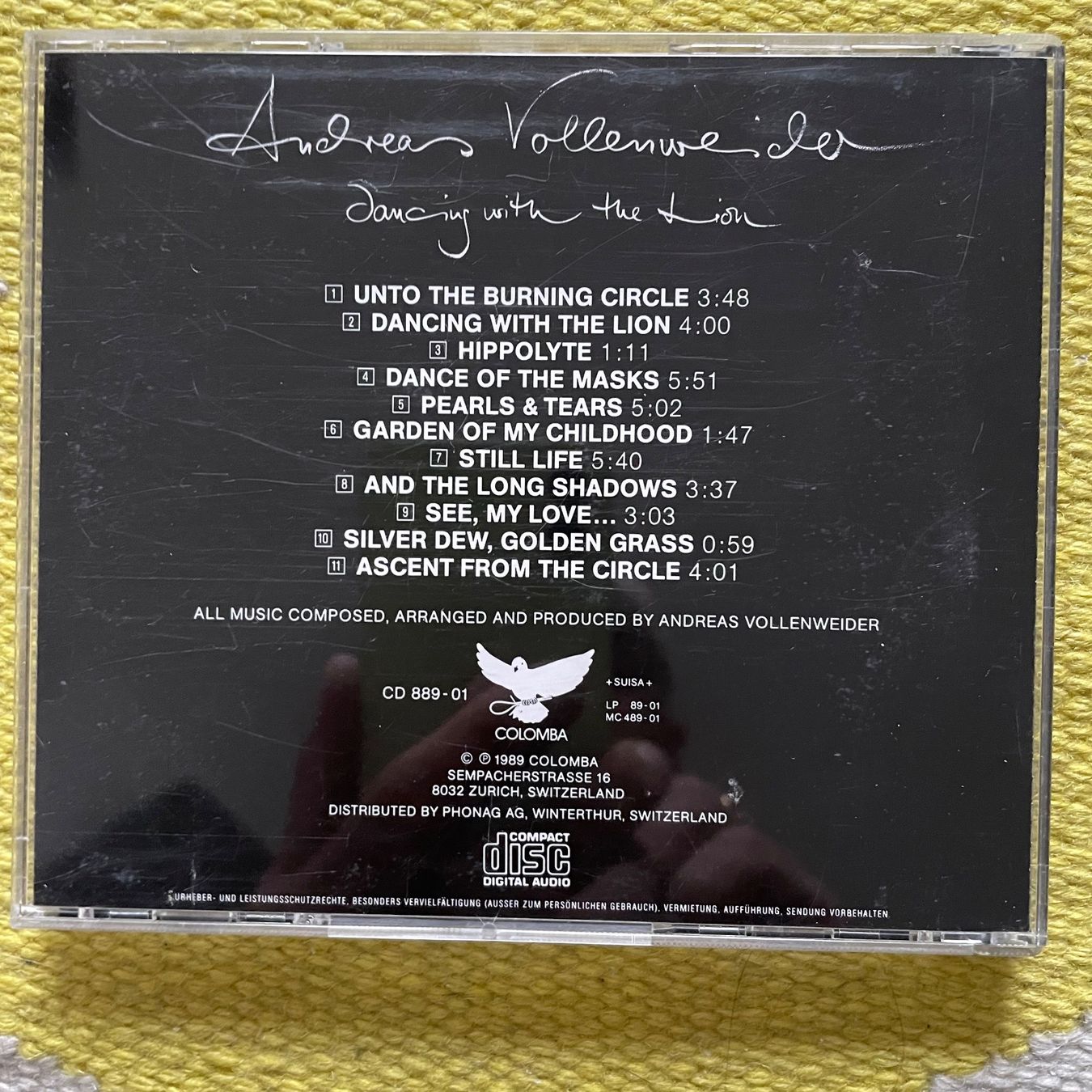 CD: ANDREAS VOLLENWEIDER-DANCING WITH THE LION – Usato da Rorschacherberg venduto da CD-Roli 1