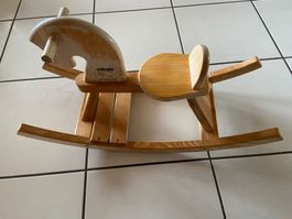 Schaukelpferd aus Holz, Milupa, Höhe 42cm, guter Zustand