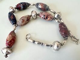 Vintage Atelier-Collier Silber925 & Landschaftsjaspis-Unikat