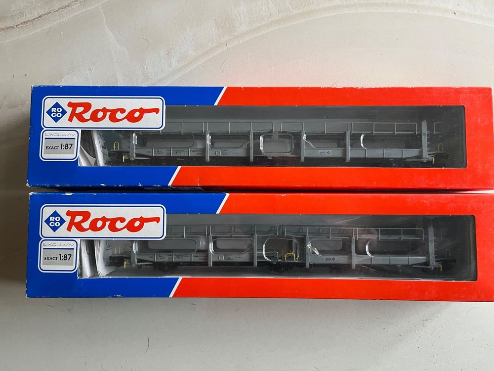 ROCO WAGON PORTE autos articulé 543 GOTH gris SBB CFF 46631 (n°1bis