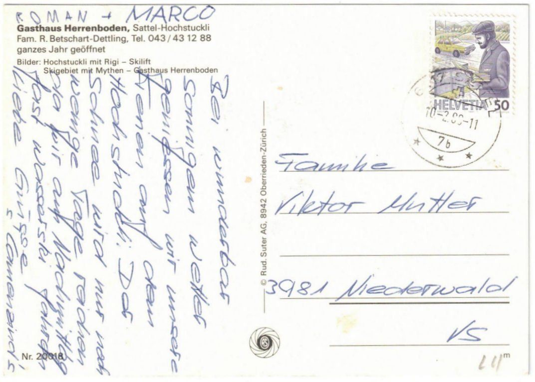 Cartoline postali: Sattel - 4 Bild AK Hochstuckli – Usato da Binningen venduto da Mountainrider 1