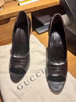 Gucci Schuhe Krokoleder Look, braun, Gr.40,5 sehr elegant