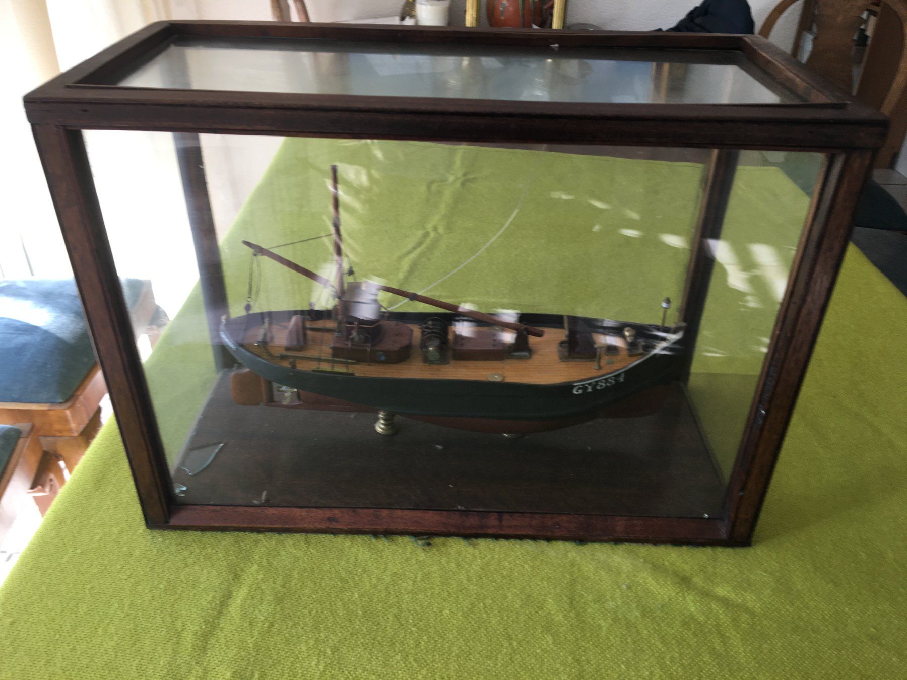 Kit di modellismo & Modellini statici: Antik Modell Schiff in Vitrine – Usato da Binz venduto da Dsc1