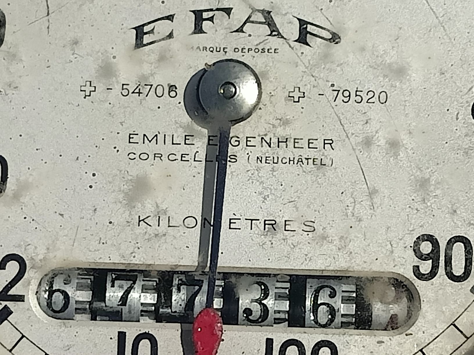 Misurare: Antiker EFAP Suisse Kilometerzähler von Emile Eigenheer  – Difettoso da Flamatt venduto da Marpou 2