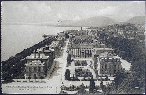 Cartoline postali: NEUCHÂTEL Quartier des Beaux Arts et Université – Usato da Jona venduto da philajona