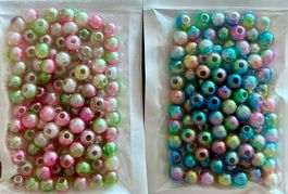 2x Acrylperlen bunt, 6mm, ca 200 Stück