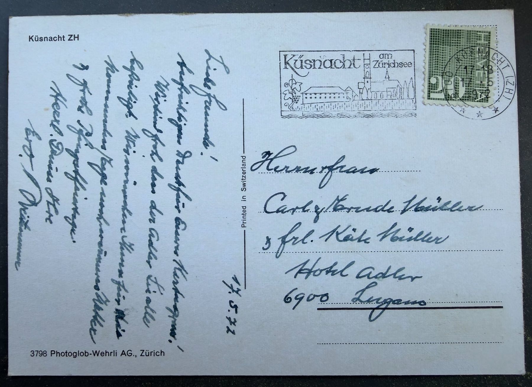 Cartoline postali: KÜSNACHT ZH -  Ansichtskarte – Usato da Tegerfelden venduto da siebenmacky 1