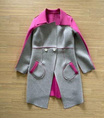 Pink-Grauer Wendemantel Gr. S/M
